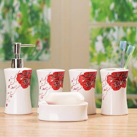 紅兔子 紅玫瑰衛(wèi)浴五件套衛(wèi)浴套件套裝衛(wèi)浴 陶瓷浴室用品圖片大全 郵樂官方網(wǎng)站